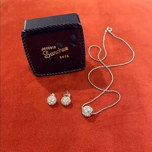 Stunning Rhinestone Necklace and Stud Earrings